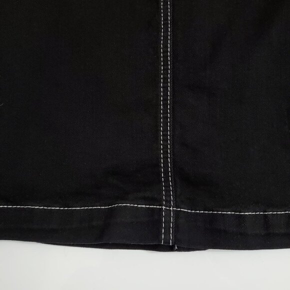 Reformation Roxanna Denim Dress 6 Black Button Down Straps Pockets - Picture 12 of 14